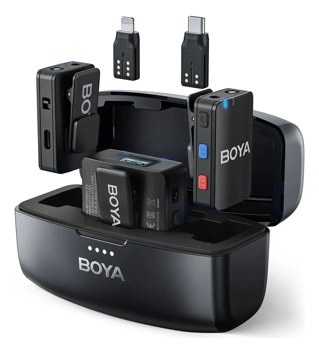 Microfone Sem Fio Boya Para Smartphones e Tablets, Preto