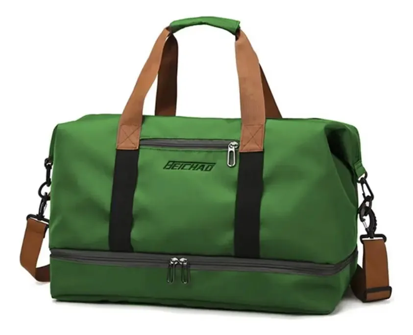 Mala Bordo Bolsa Academia Viagem Reforçada Bolso P Calçados Cor Verde-musgo