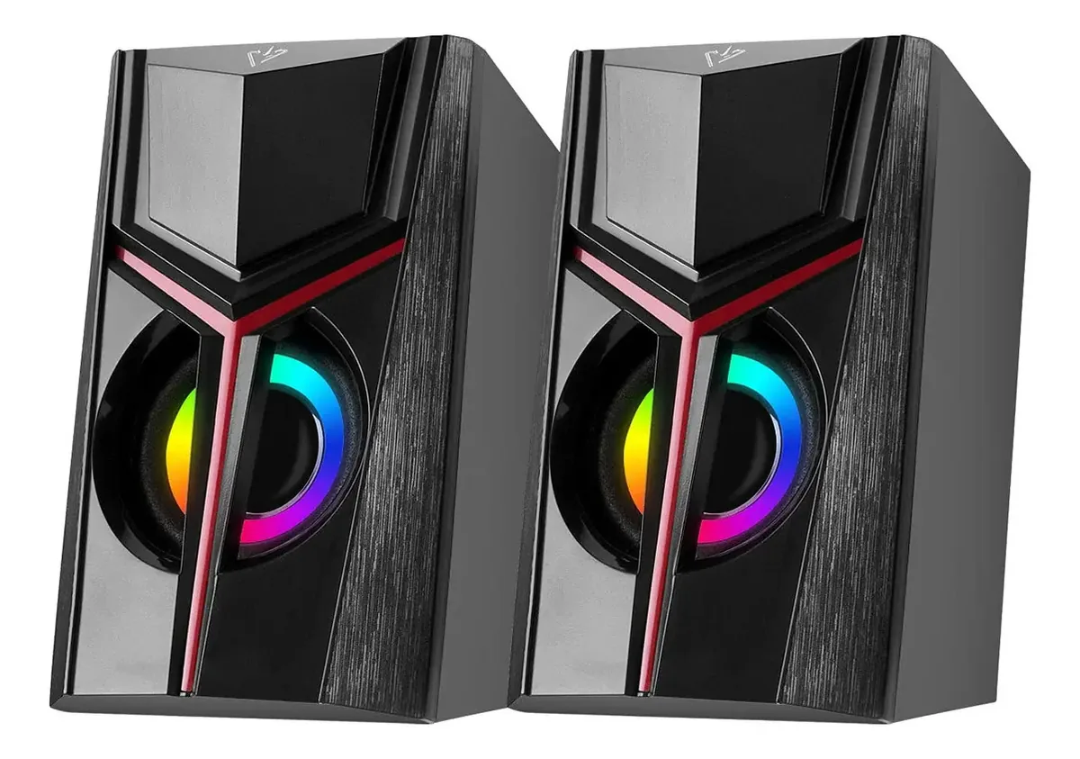 Cooseon Alto-falantes Para Computador, Alto-falantes Multimídia Estéreo Luminosos Em Cor, Alto-falantes Led Duplos, Computadores De Mesa, Portáteis, Tablets, Smartphones, Alto-falantes