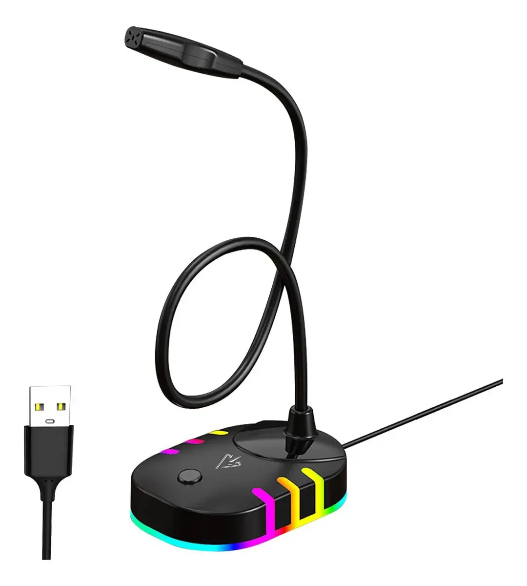 Microfone Cooseon, Usado para Microfone de Mesa, Microfone USB, Microfone para Jogos, Microfone RGB, Usado para Jogos, Podcasts, Reuniões