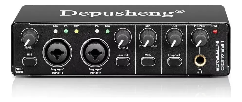 Interface de áudio preta Depusheng MD22