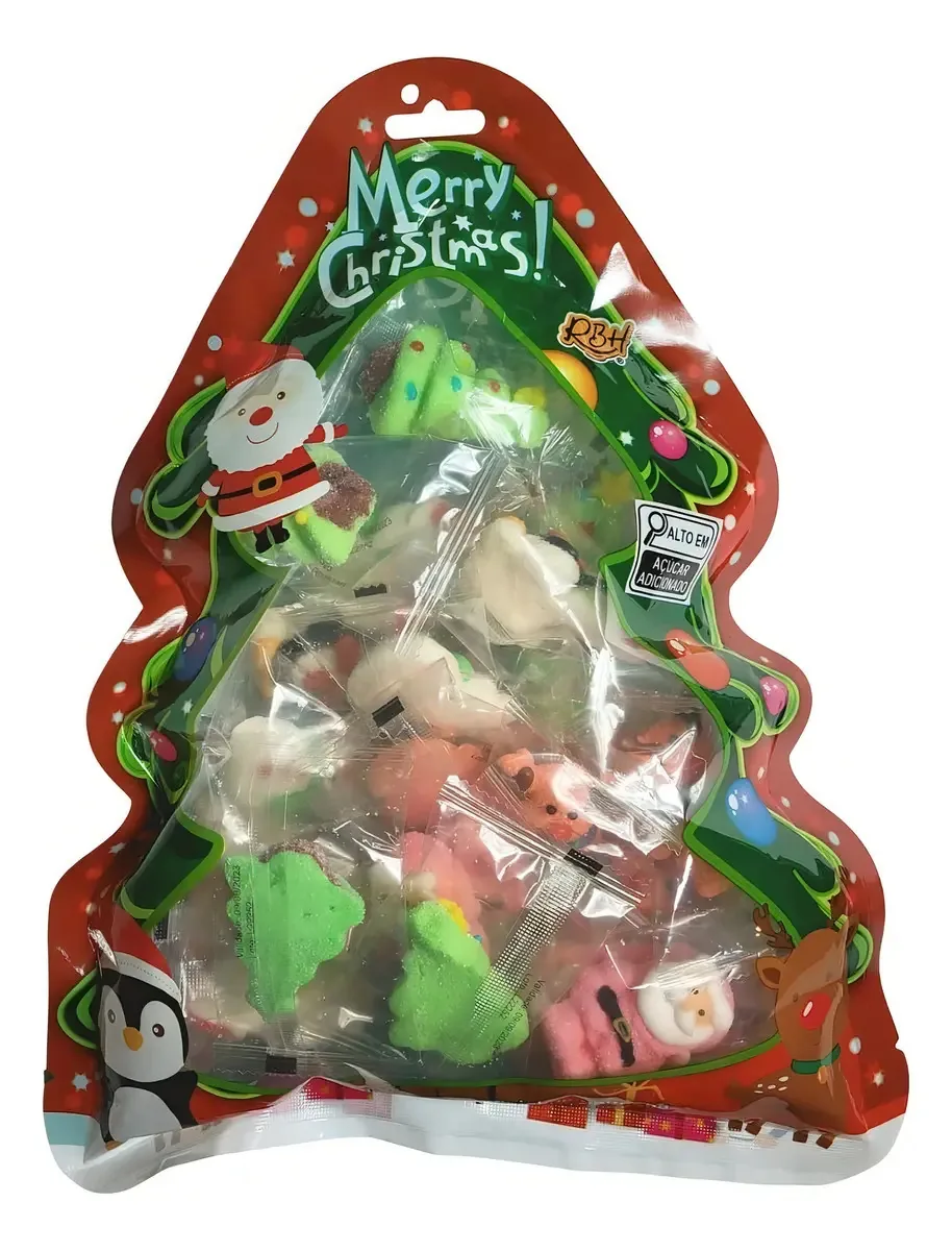 Marshmallow Natal M Mark 250g Figuras Natalinas Sabor Baunilha
