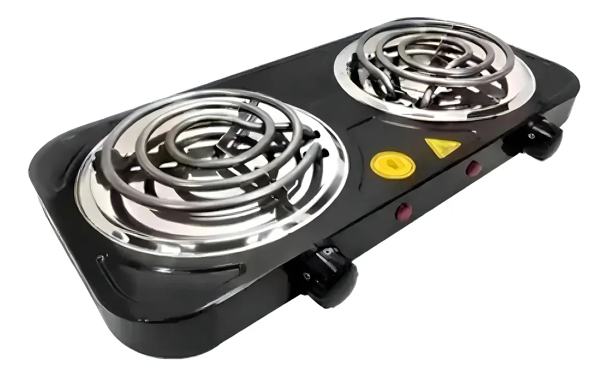 Fogao Eletrico Cooktop Portátil 2 Bocas Cor Preto