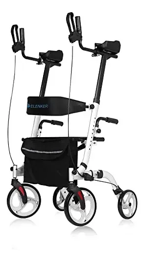 Andador Vertical Rollator Walker Elenker Dobrável Com Assent