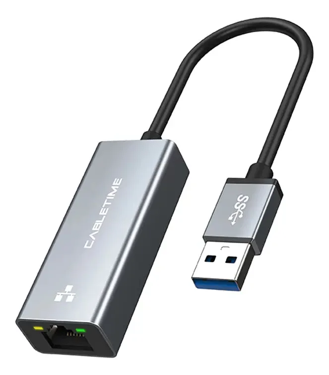 Placa Rede Usb A 3.0 Rj45 Gigabit 1gbps Ethernet Cabletime
