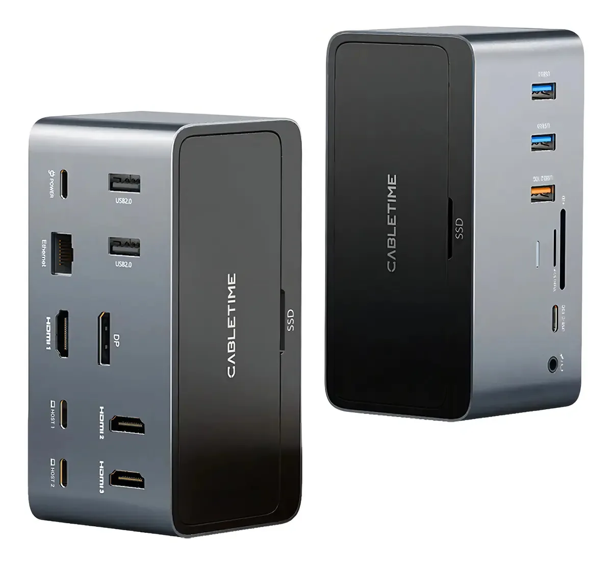 Dock Station 16 Em 2 Usb C Dp Hdmi 4k Rj45 M.2 Ssd Cabletime