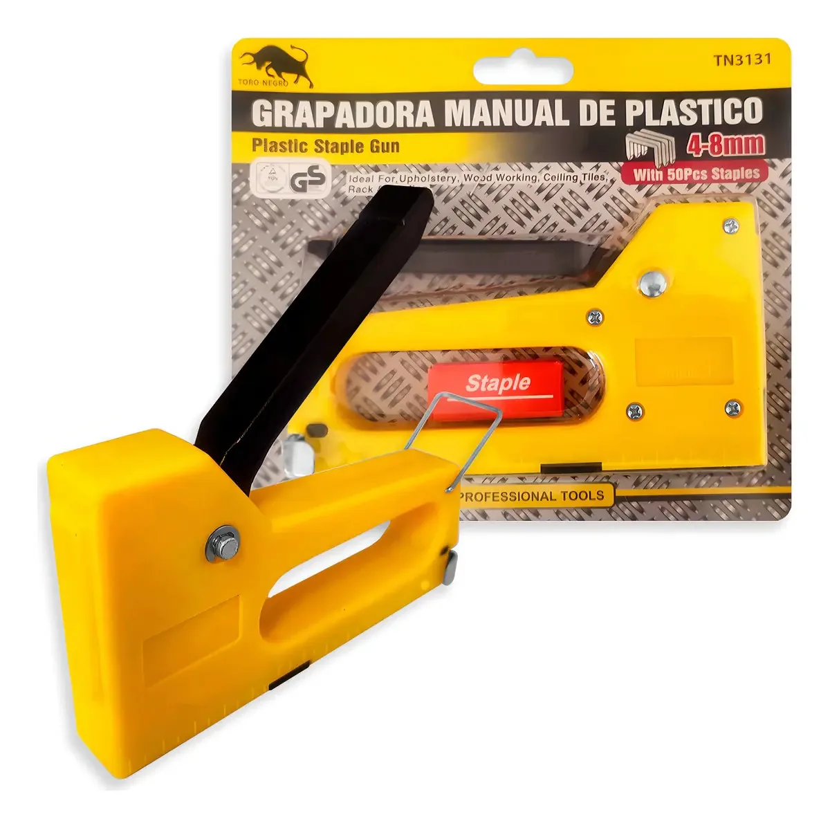 Grampeador de plástico para estofados + 50 grampos