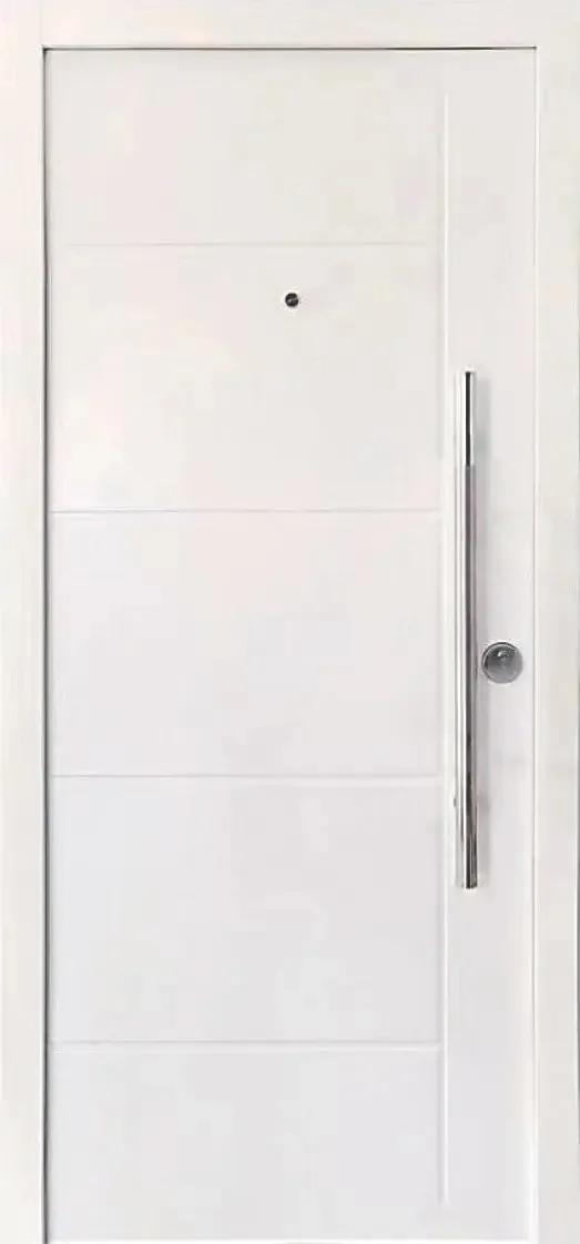 Portas blindadas exteriores brancas com barris