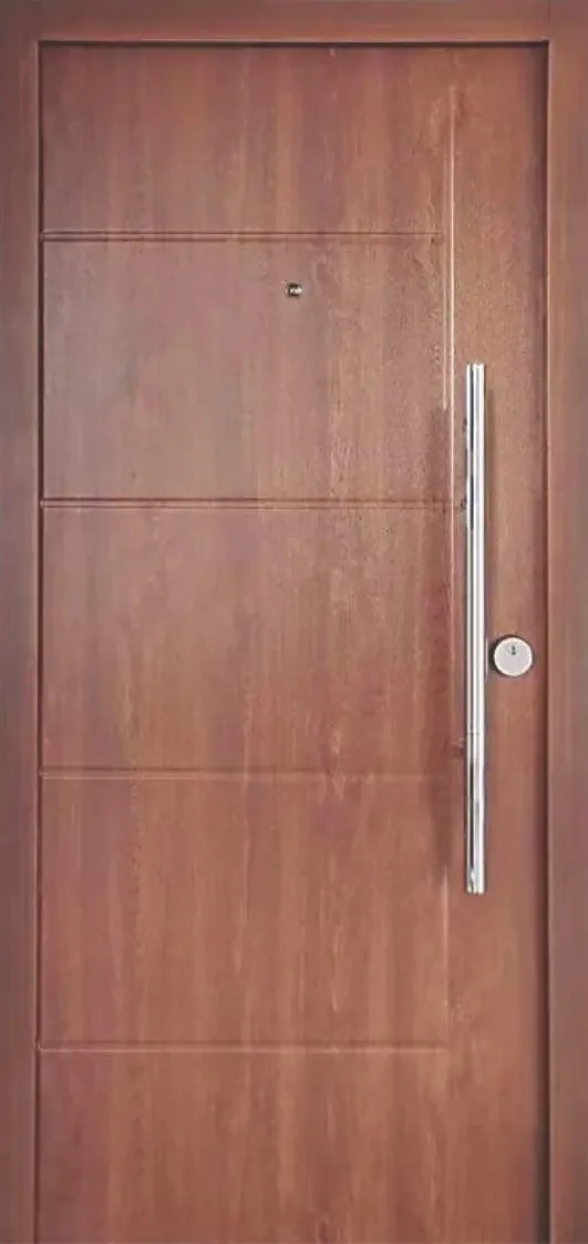 Portas blindadas exteriores marrons com barril