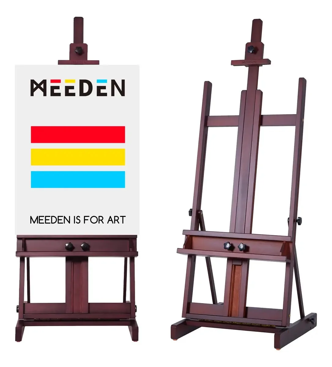 Cavalete de pintura artística Meeden, cavalete de estúdio. Cor de nogueira profunda