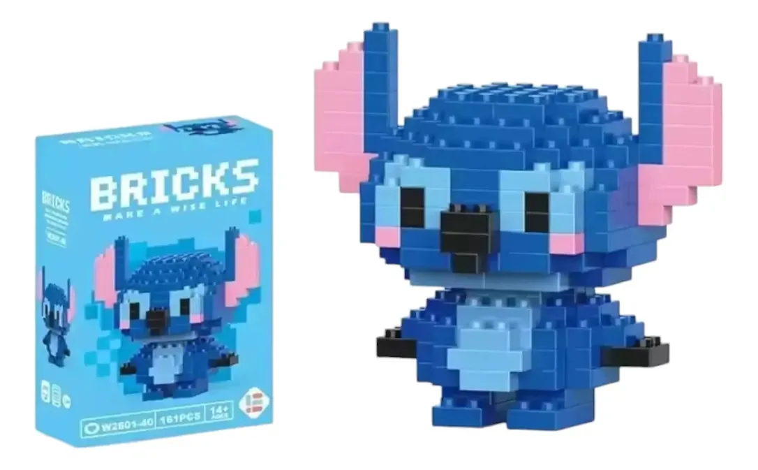 Blocos de Montar BRICKS 162 Peças Stitch Linha 161 Coleção STICH