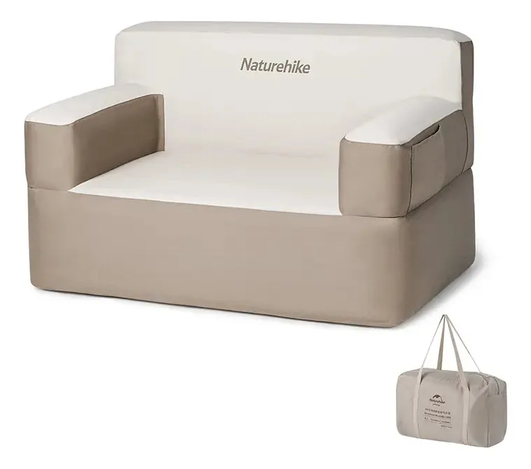 Sofá de 2 corpos Naturehike, cadeira inflável de até 300 kg, cor cáqui
