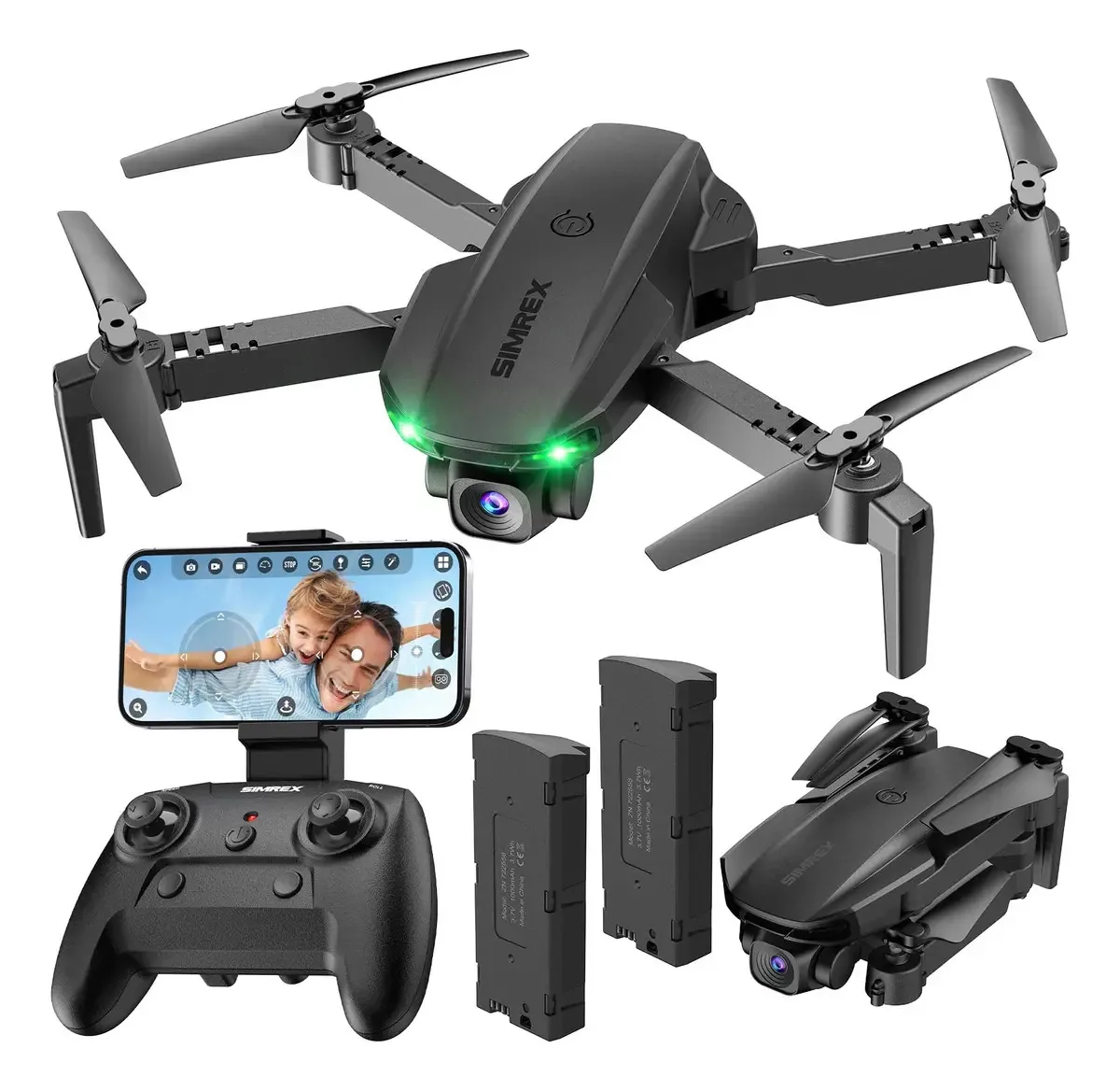 Drone Simrex X800 com câmera 1080p e 2 baterias