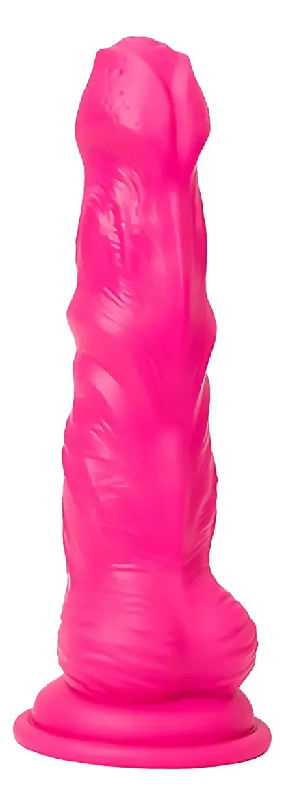 Dildo pequeno com bordas magenta texturizadas