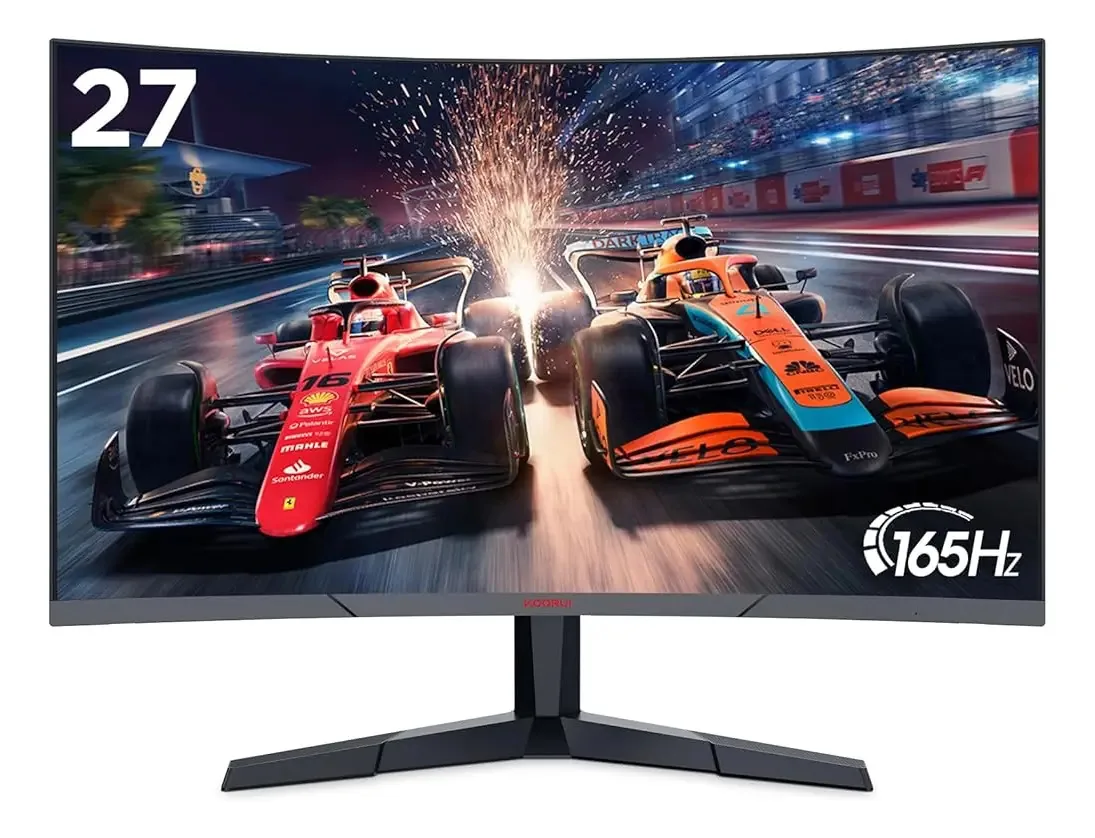 Monitor de jogos curvo Koorui de 27 polegadas, monitor