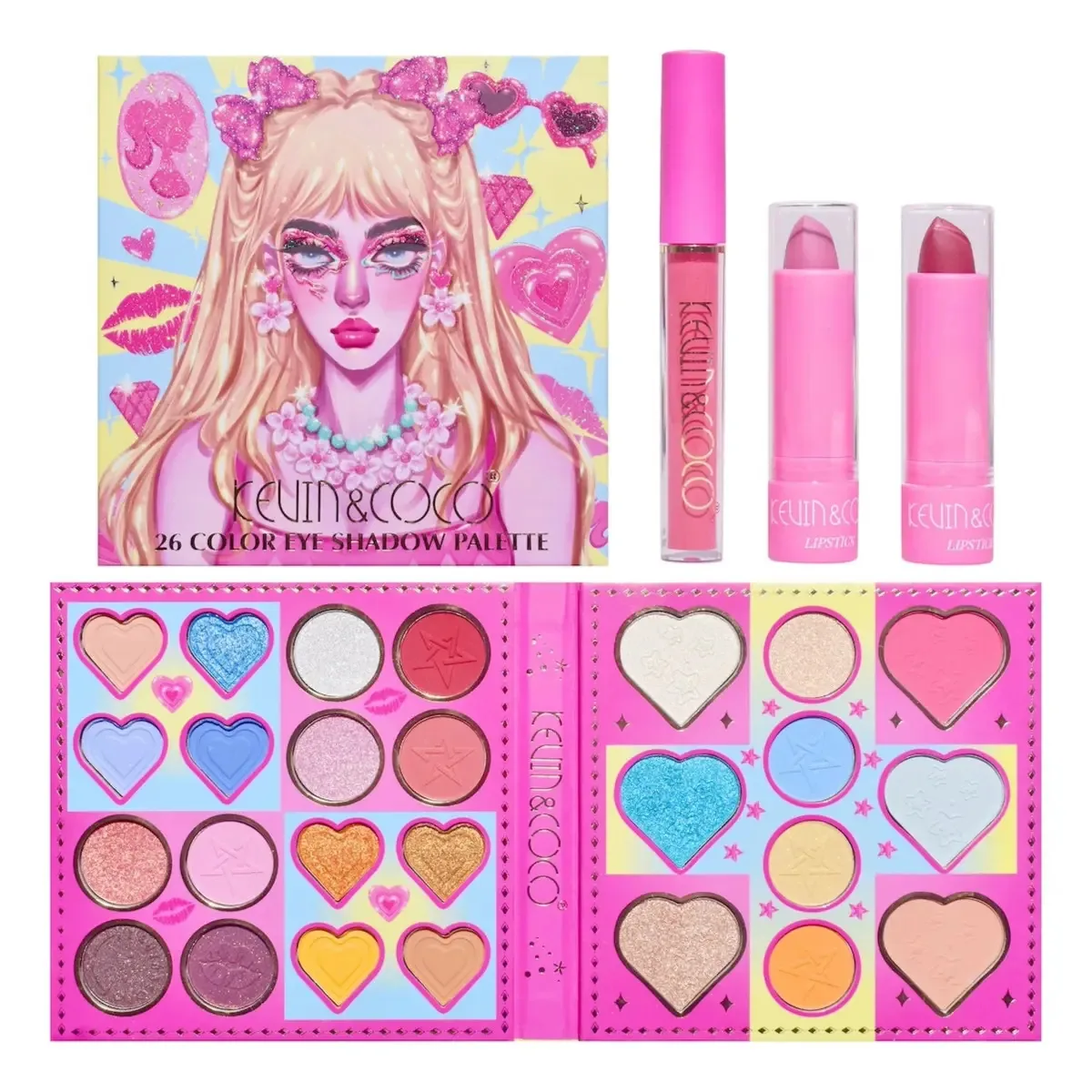 Conjunto de maquiagem Barbie 26 cores Kevin & Coco
