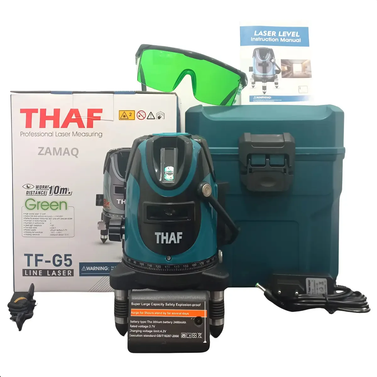Nível A Laser 5 Linhas Verde Profissional 360o Thaf