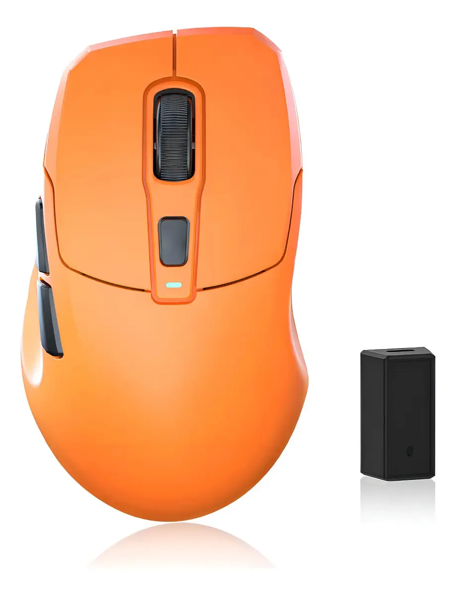 Mouse Kysona Sem Fio 2.4G Laranja com 24000 dpi e 5 Botões