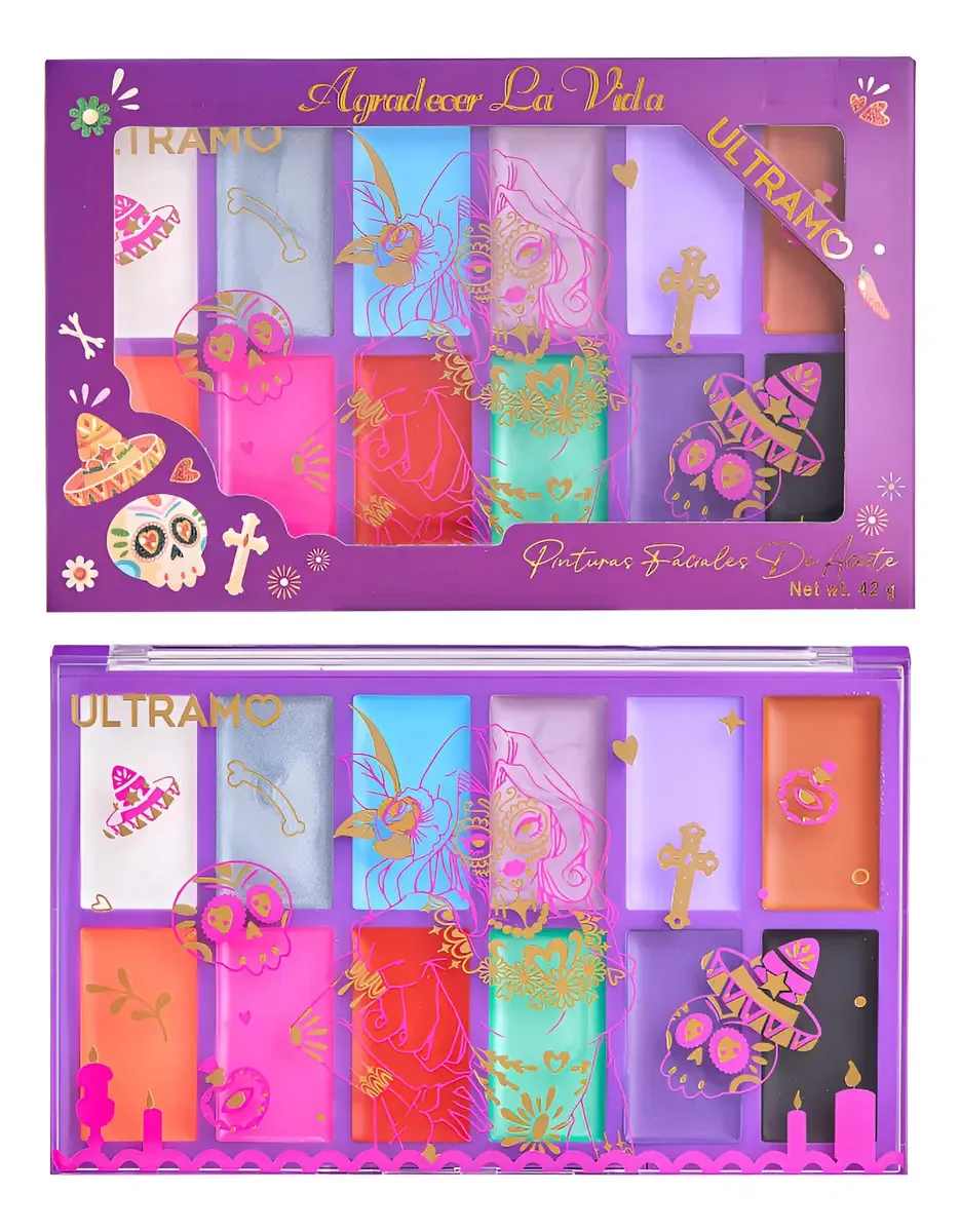 12 kits profissionais de pintura facial com memória de cores