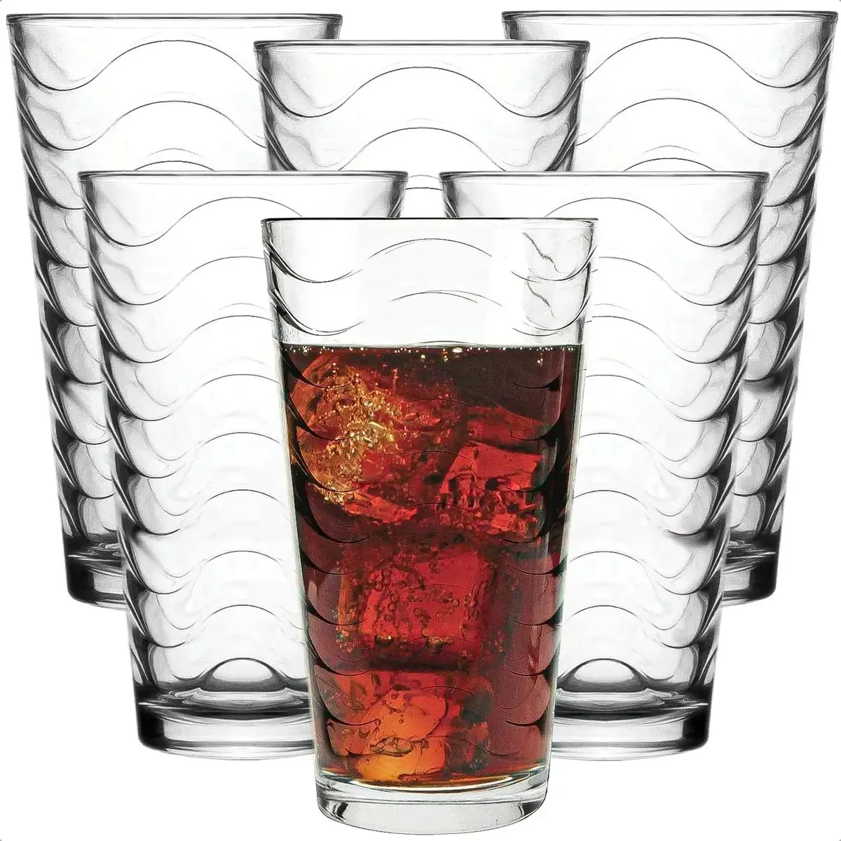 Conjunto de 6 copos de vidro, copos de sobremesa, conjunto de copos de vidro de 450 ml