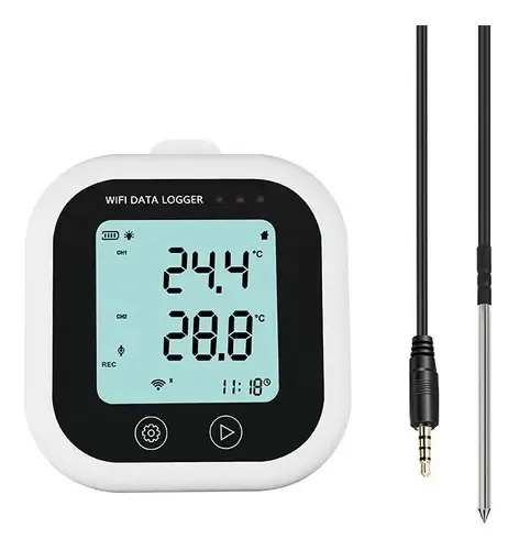 Datalogger Registrador de dados de temperatura WiFi com sonda