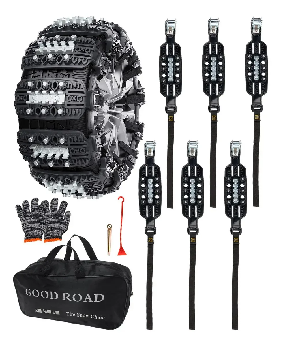 Correntes de neve para carros, caminhões SUV, 175-265 mm, 6 unidades