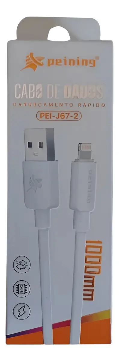 Cabo De Dados Carregamento Rápido Cor Branco