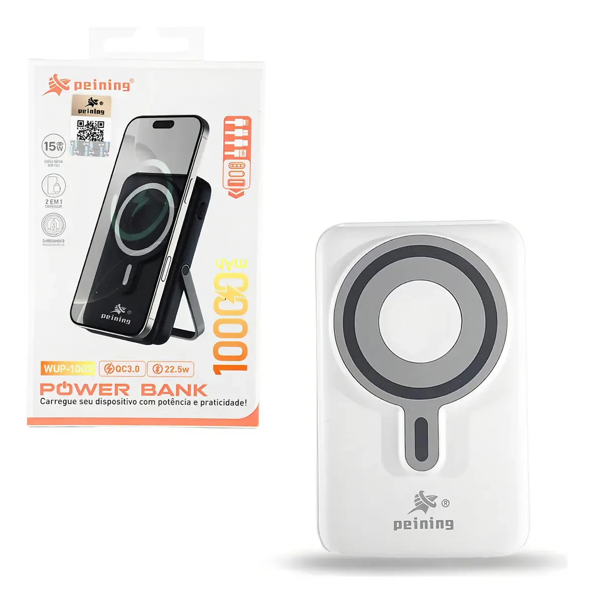 Power Bank 10000mah Cor Branca Wup-1002 Peining