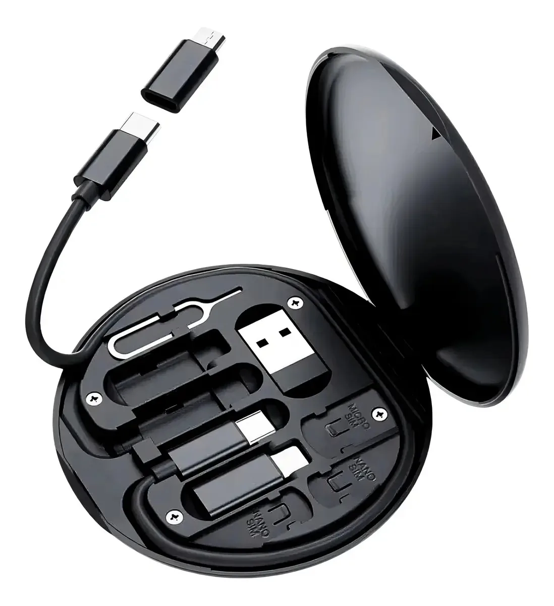 Kit De Adaptadores Estojo Multifuncional Para Celular Com Suporte Embutido
