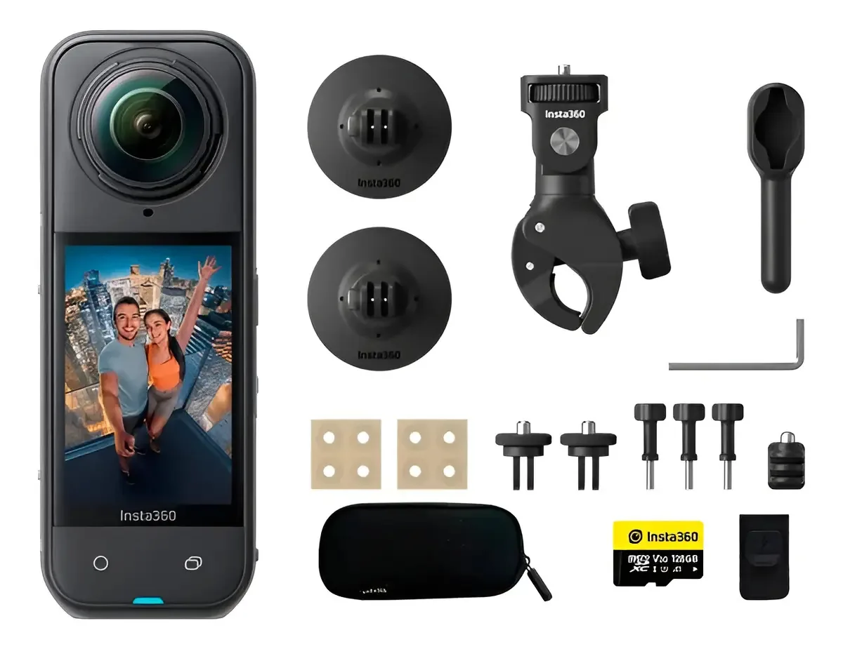 Câmera De Ação Insta360 X5 Motorcycle Bundle (cinsaaha) 8k P Preto