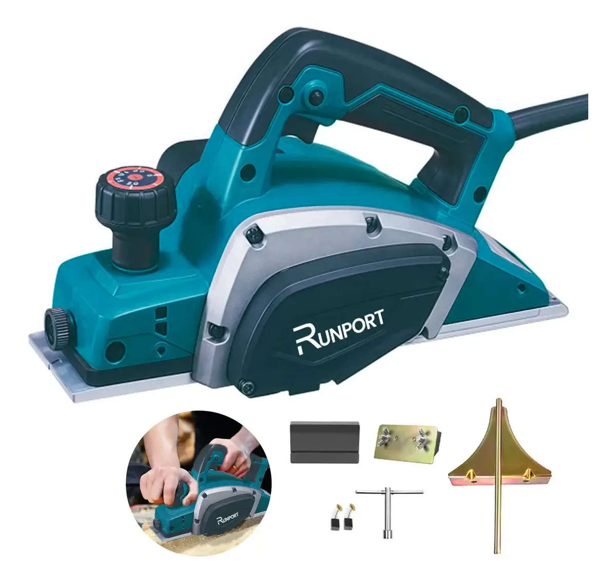 Plaina Elétrica 800w 18000rpm Profissional Bx052 Cor Azul