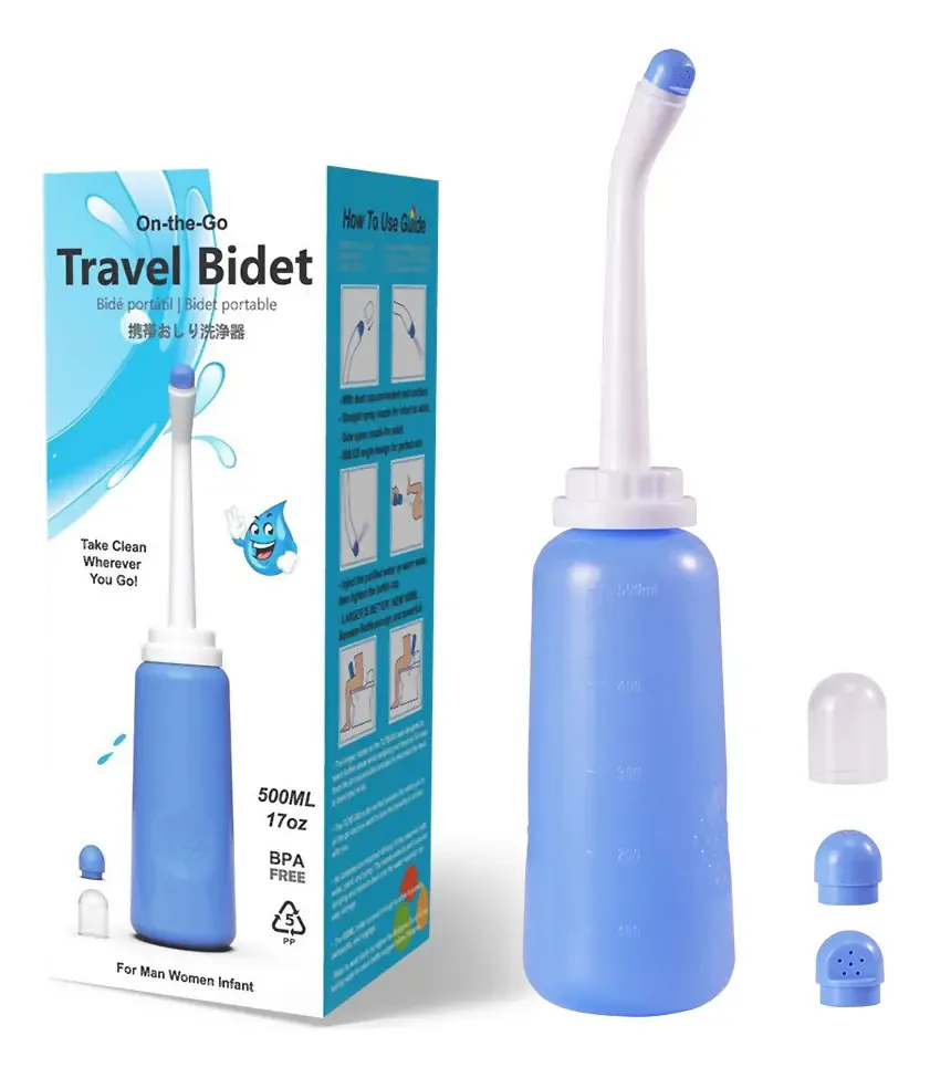 Bidê Portátil para Viagem de 550ml, Azul