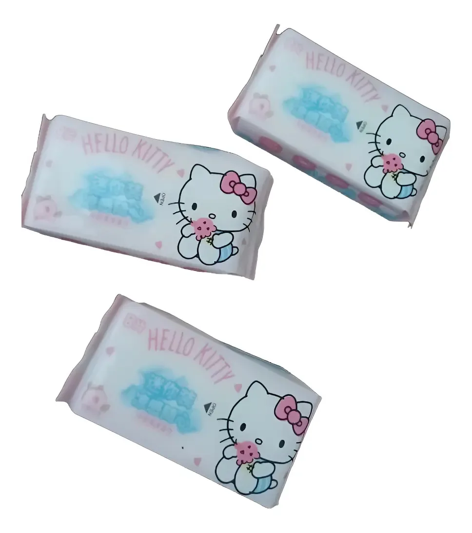 Lenços Descartáveis Sanrio Hello Kitty Suave e Prático Rosa