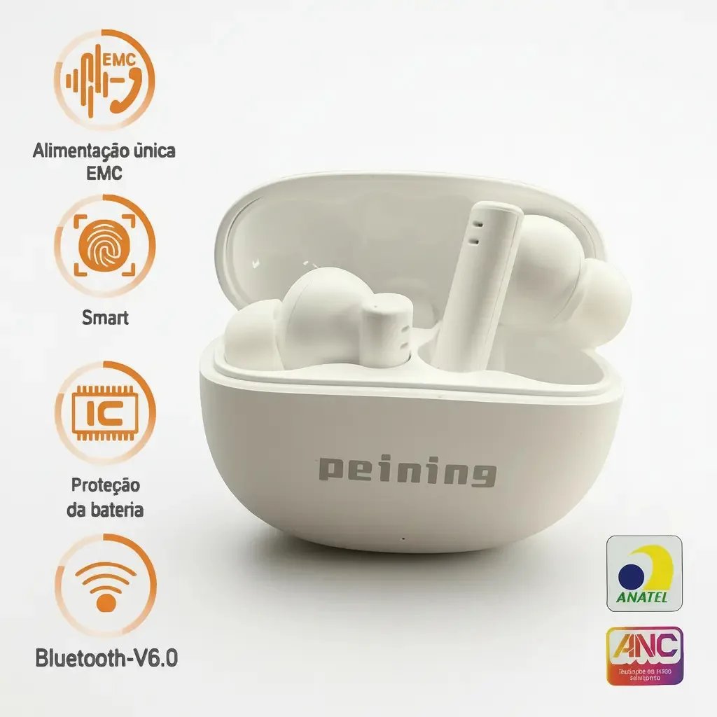 Fone De Ouvido Earbuds Tws Bluetooth Anc Redução De Ruido Branco
