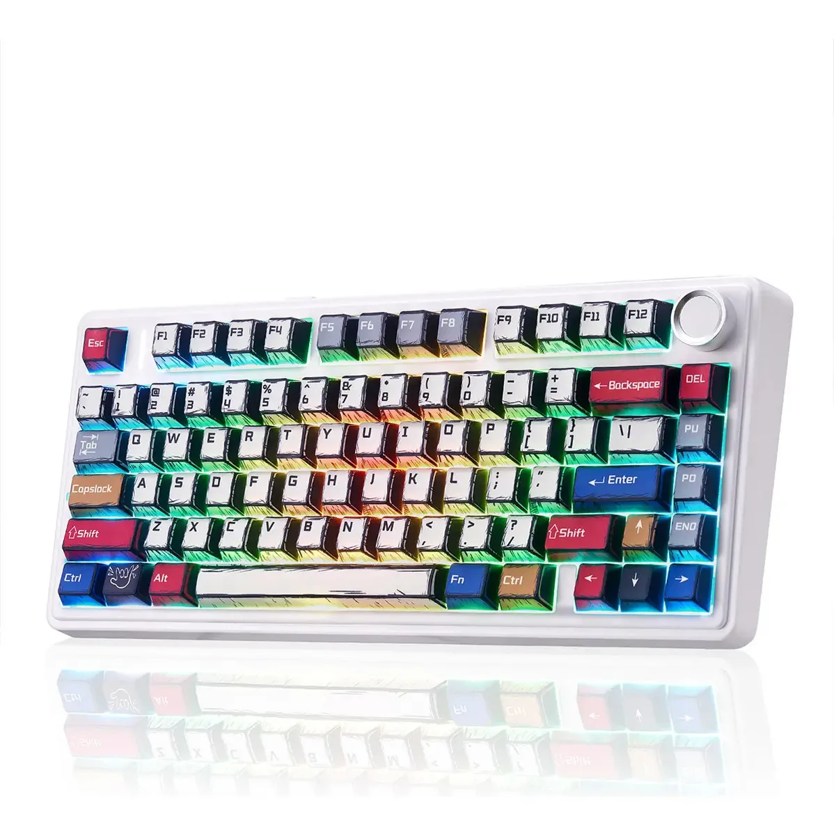 Teclado mecânico Aula F75 Teclado sem fio Rgb