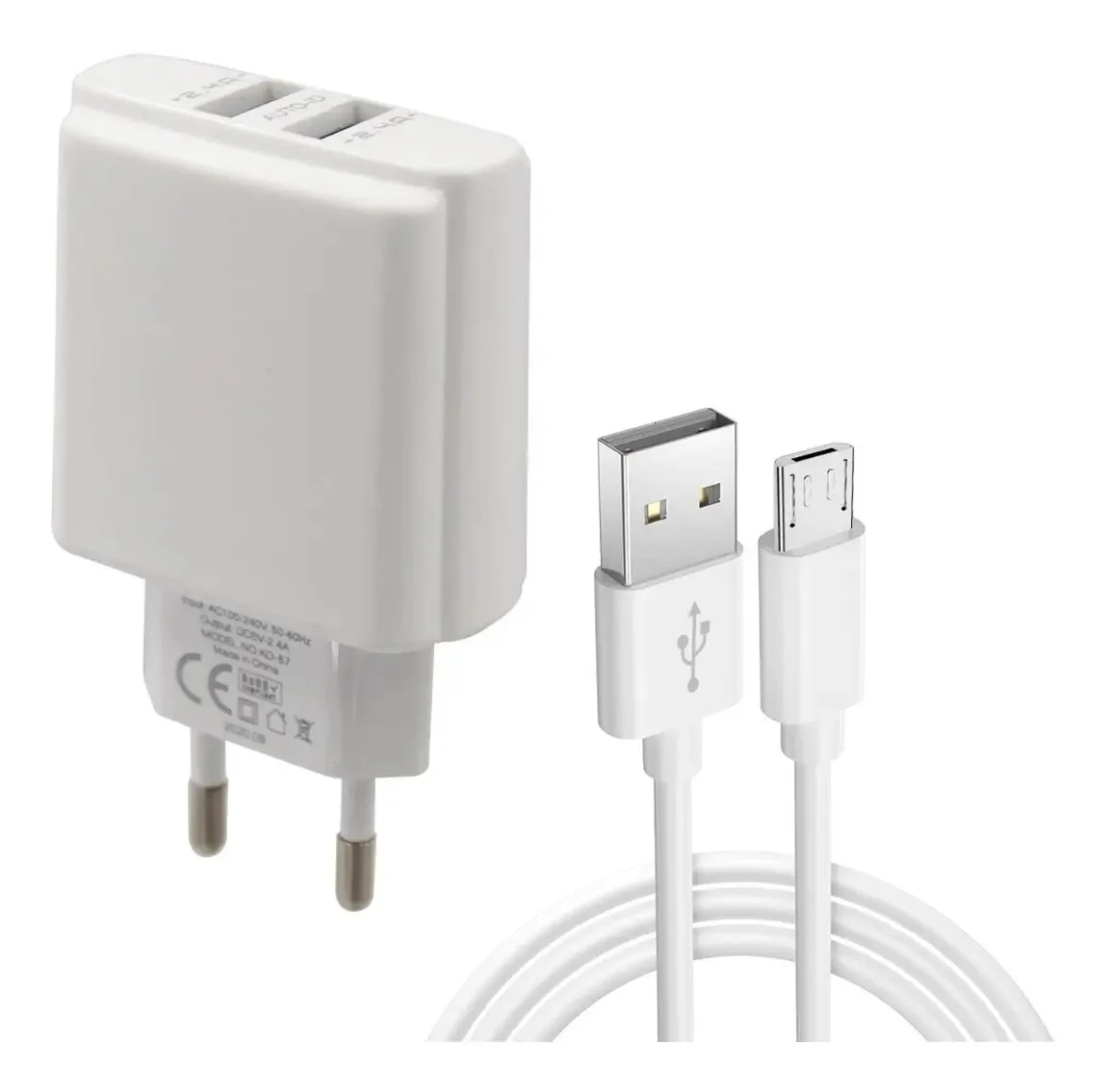 Carregador De Parede Kaidi KD-87S 2 USB Branco