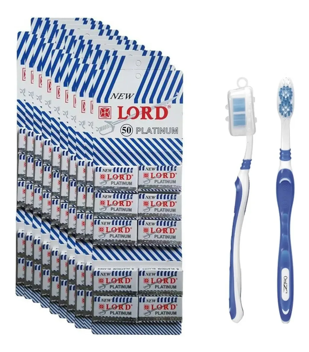 500 Lâminas De Barbear Acabamentos Pezinho Lord Platinum