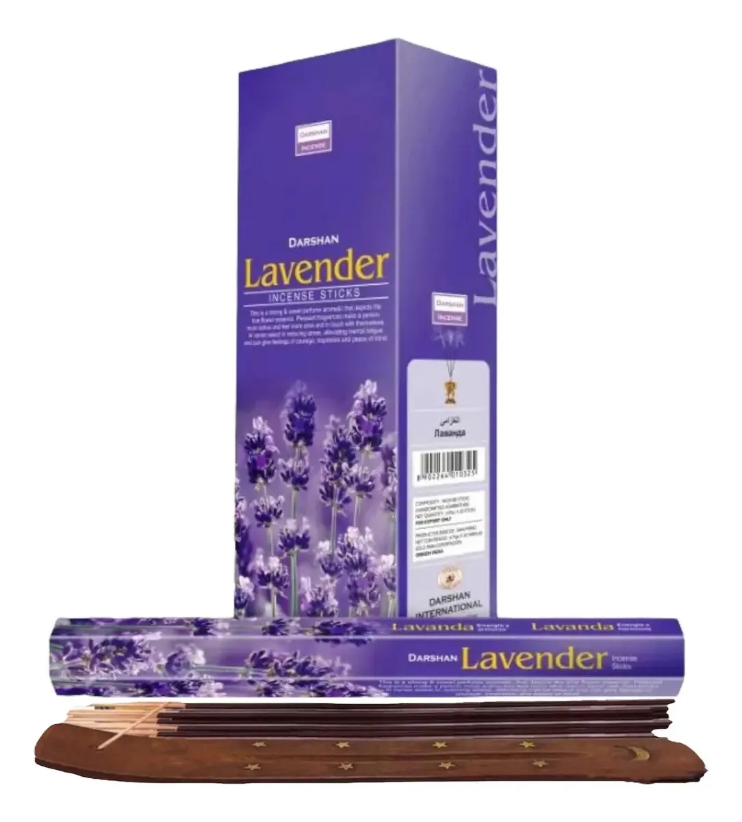 Incenso Darshan Mayoreo 120 palitos com porta-incenso Mais aroma, fragrância de lavanda