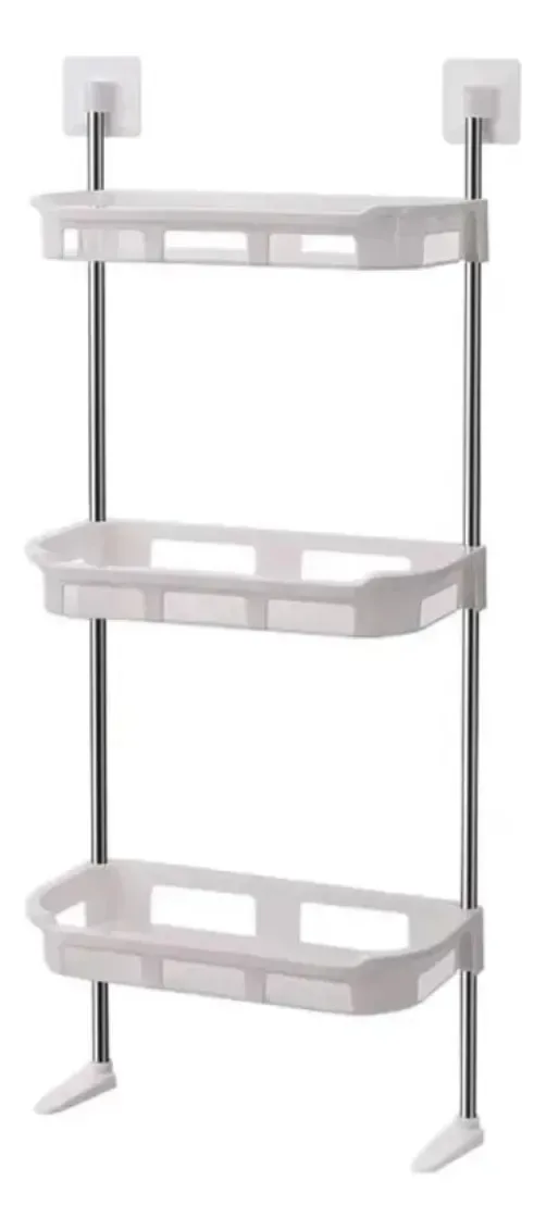 Organizador de banheiro multifuncional de 3 camadas, maquiagem de cozinha, branco