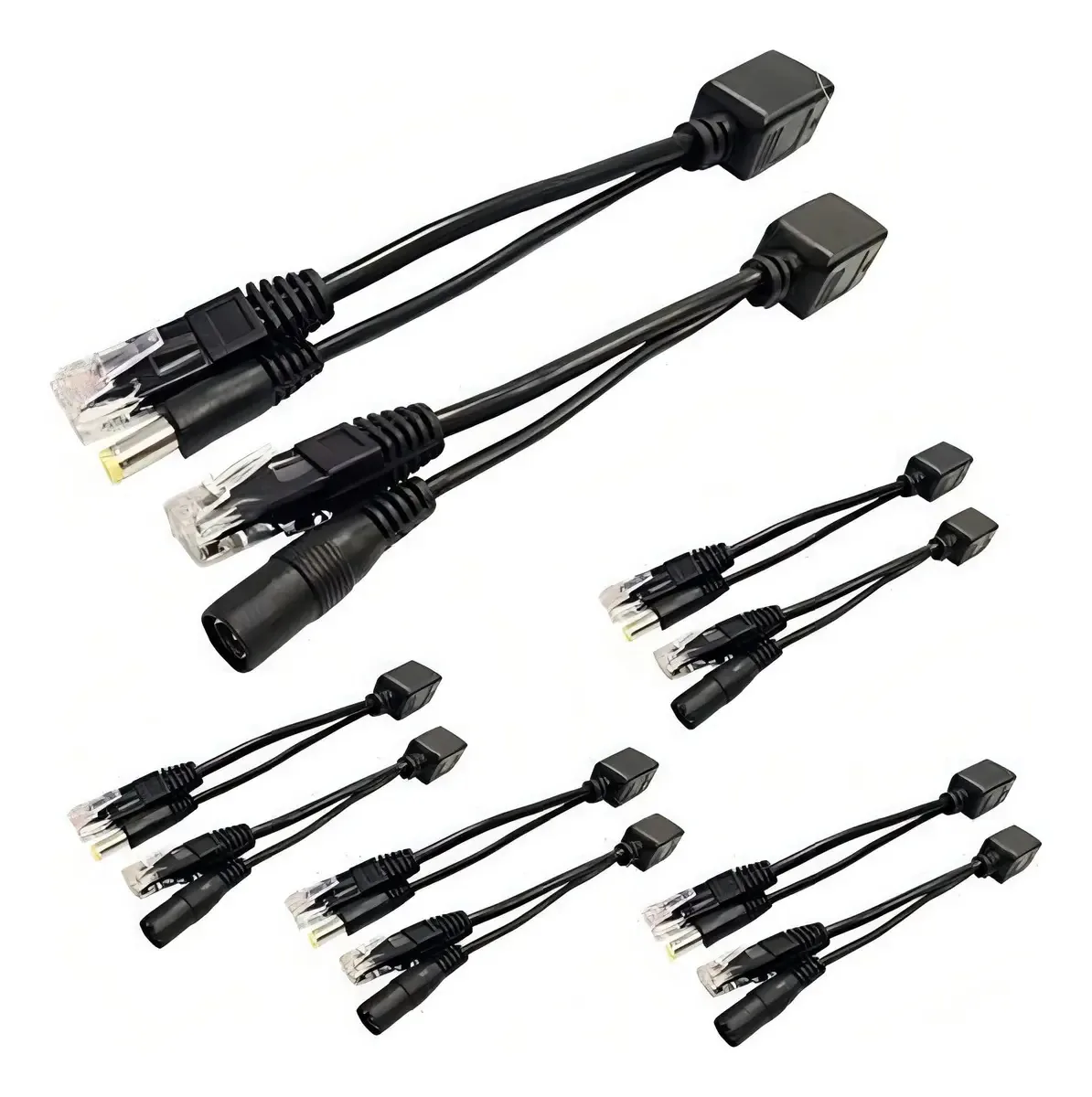 Conjunto de 5 pares de injetores PoE passivos e divisores PoE C