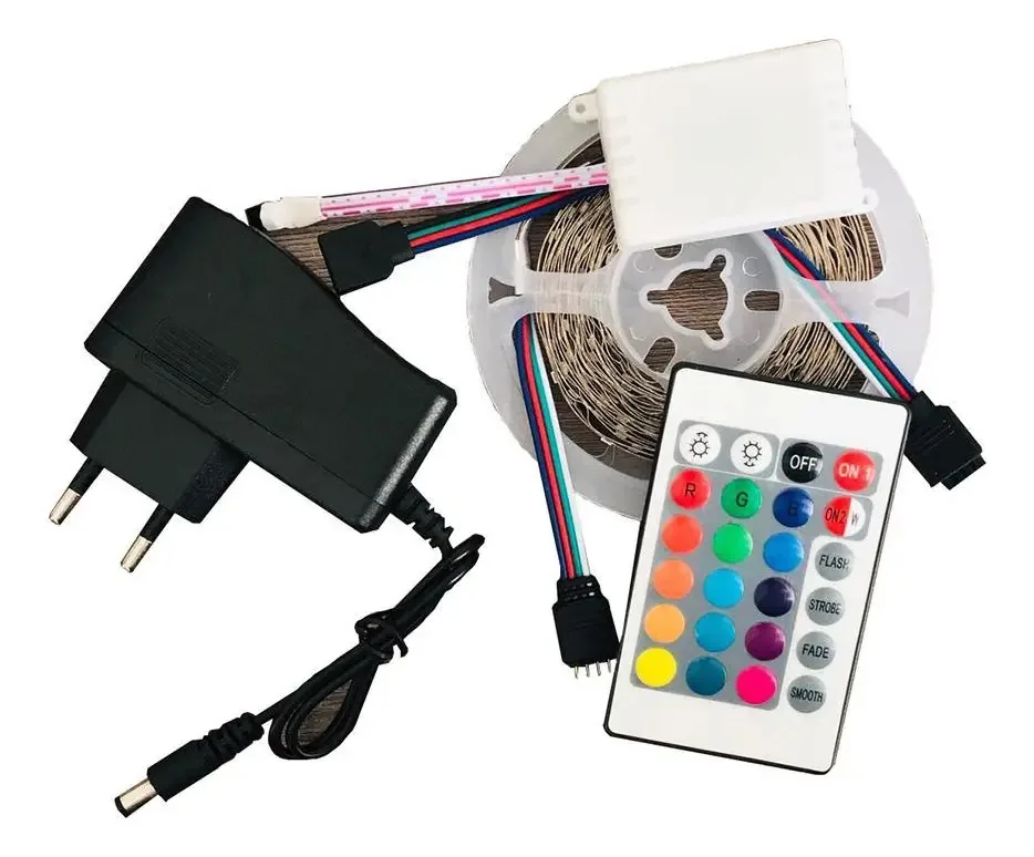 Kit Fita Led 5m Rgb 2835 + Fonte + Controladora
