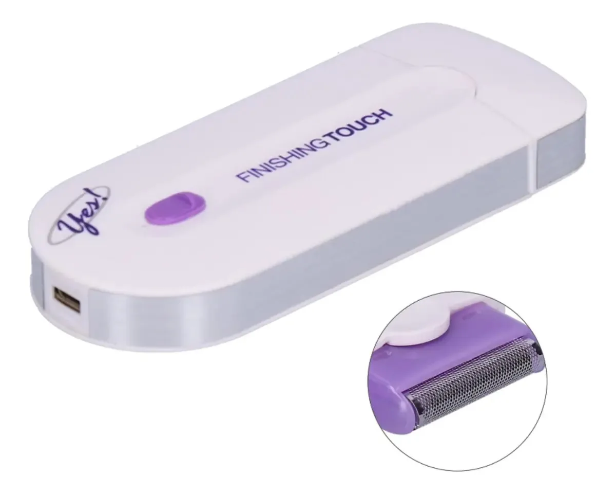 Depiladora elétrica branca USB para remoção de pelos corporais