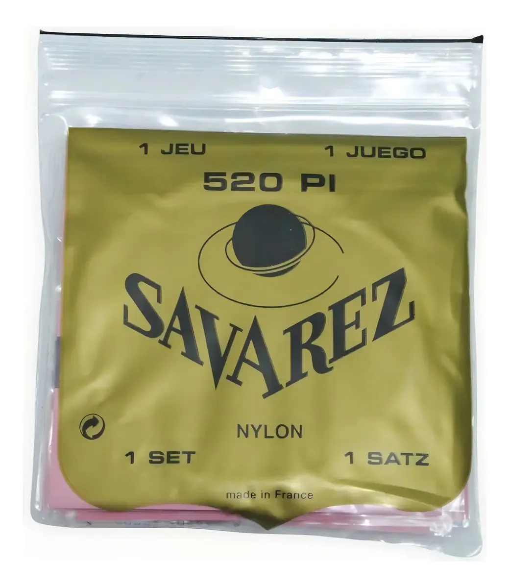 Cordas de guitarra clássica de nylon Savarez 520 P1 com cordas