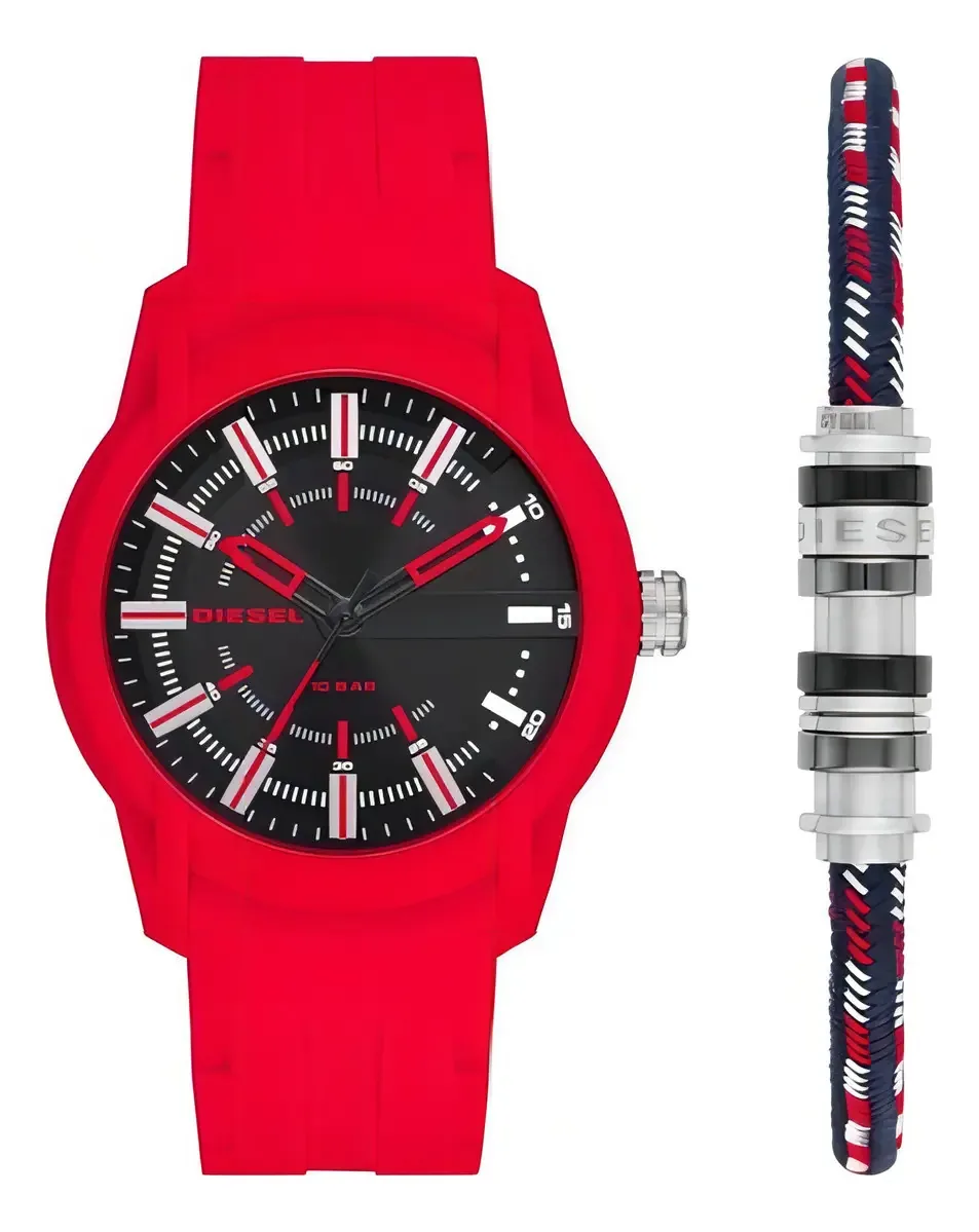 Conjunto de relógios masculinos de silicone Diesel Armbar
