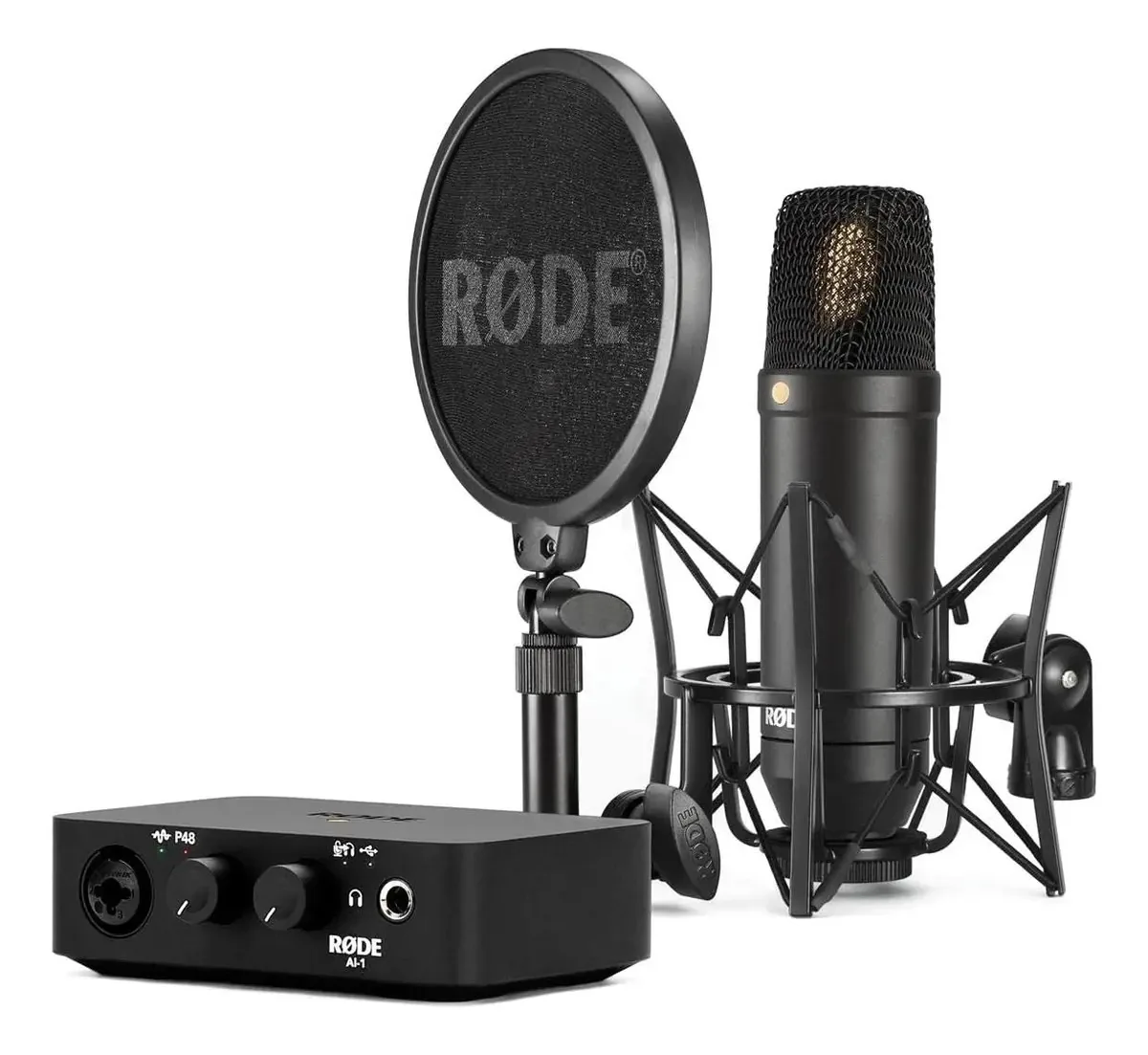 Kit de estúdio completo Rode com NT1 e Ai-1