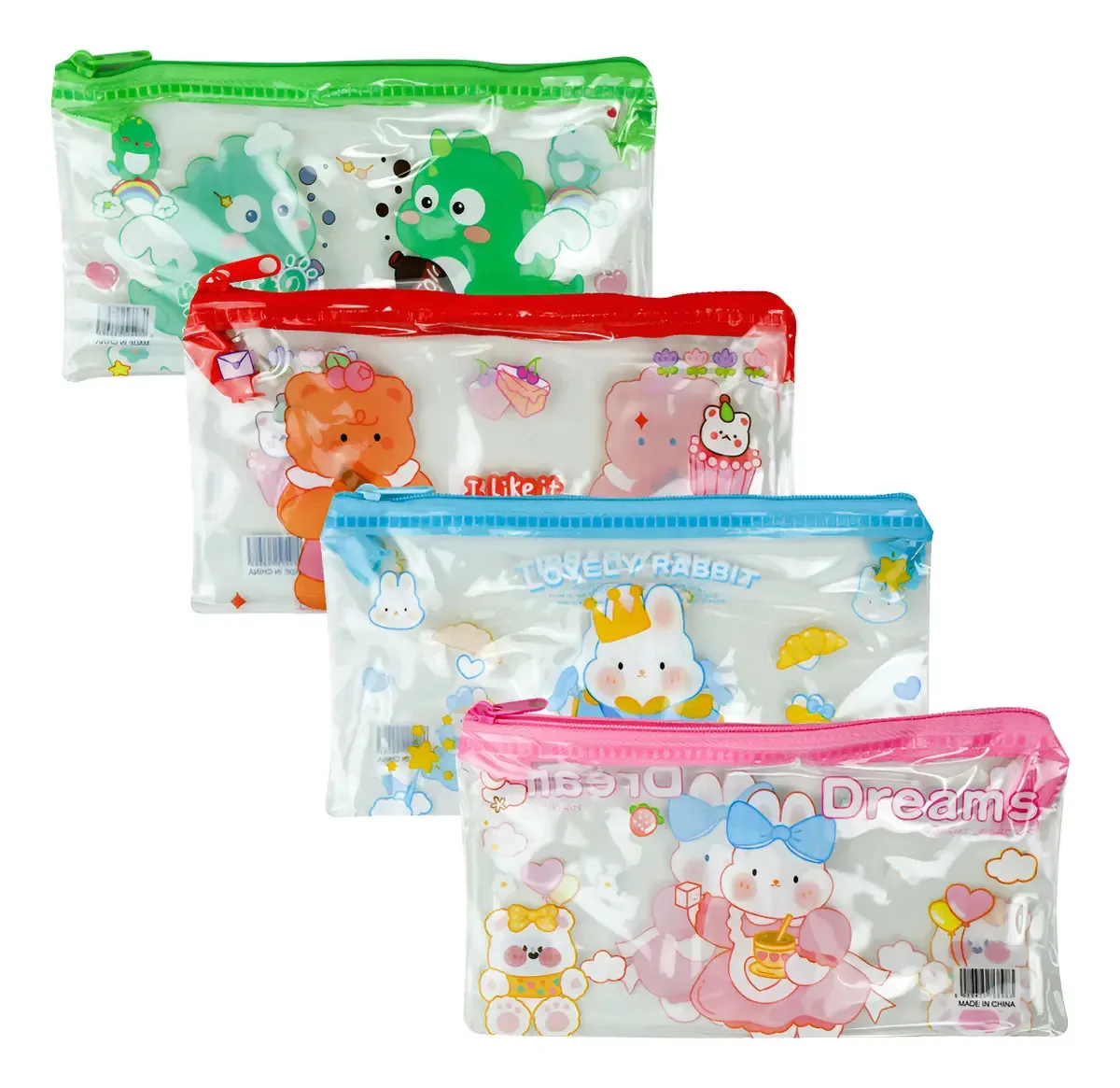Canetas e figuras de 12 cores Canetas escolares Kawaii transparentes