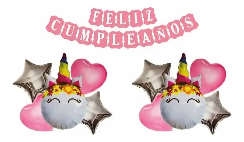 Kit Globos Unicornio: Corazon+Estrellas+Unicornio+banner