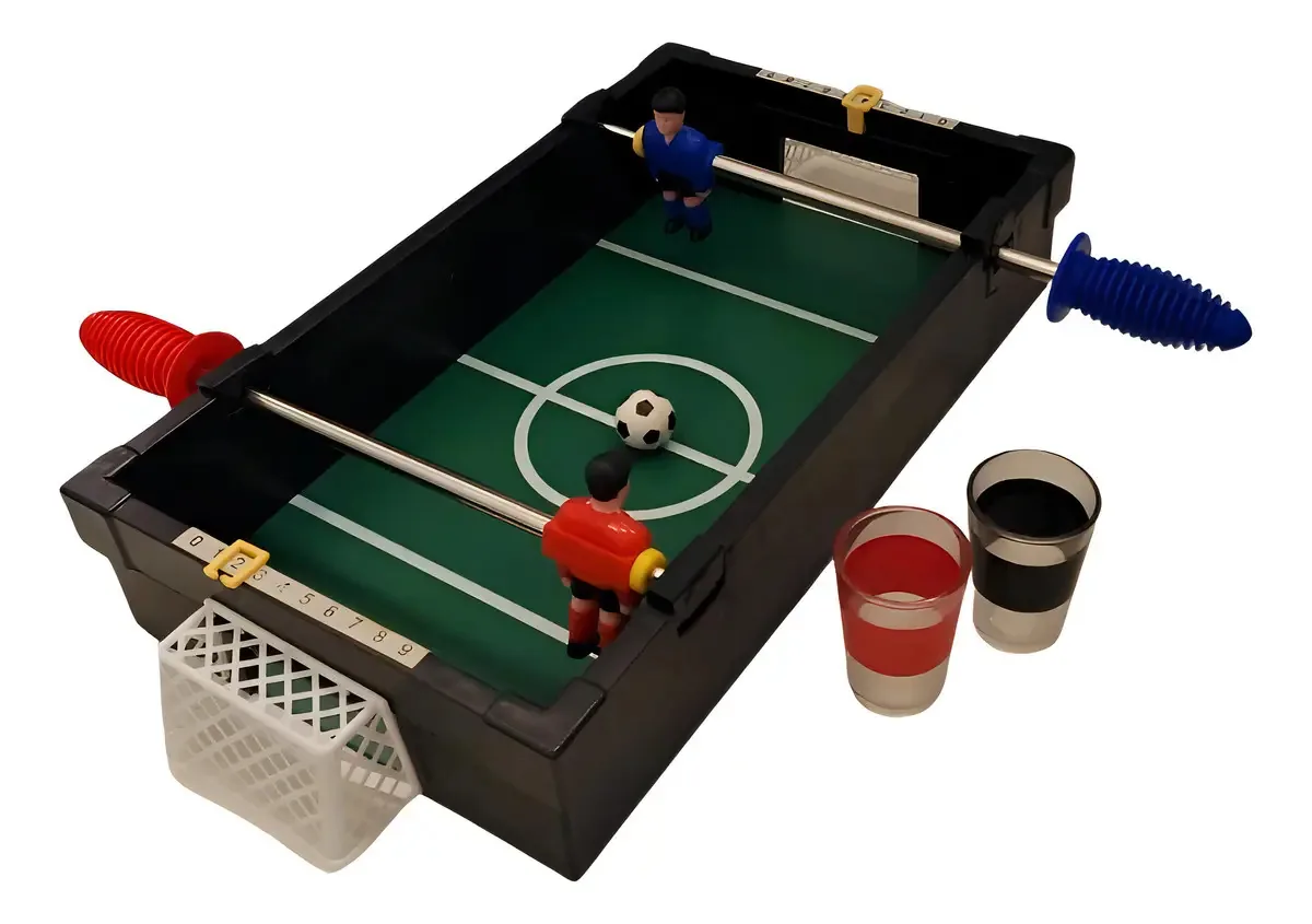 Mini Mesa de Pebolim Ifcat Jogo de Bebida para Adulto Verde