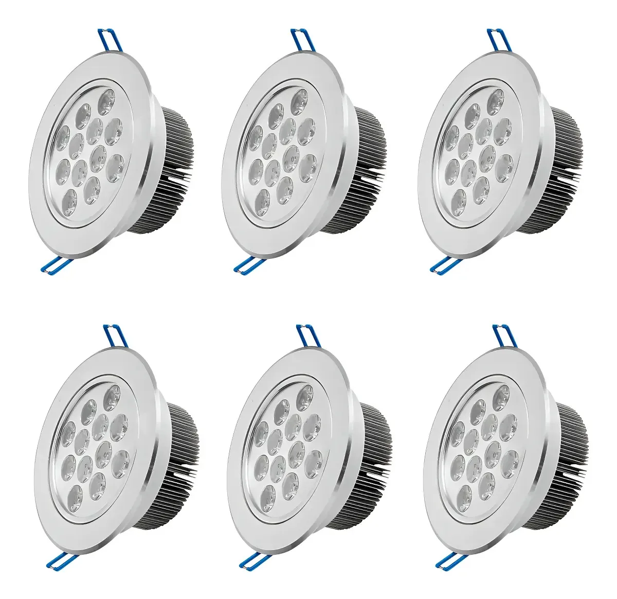 6 holofotes embutidos de teto LED redondo ajustável de 12w - Sumatel Cold Light