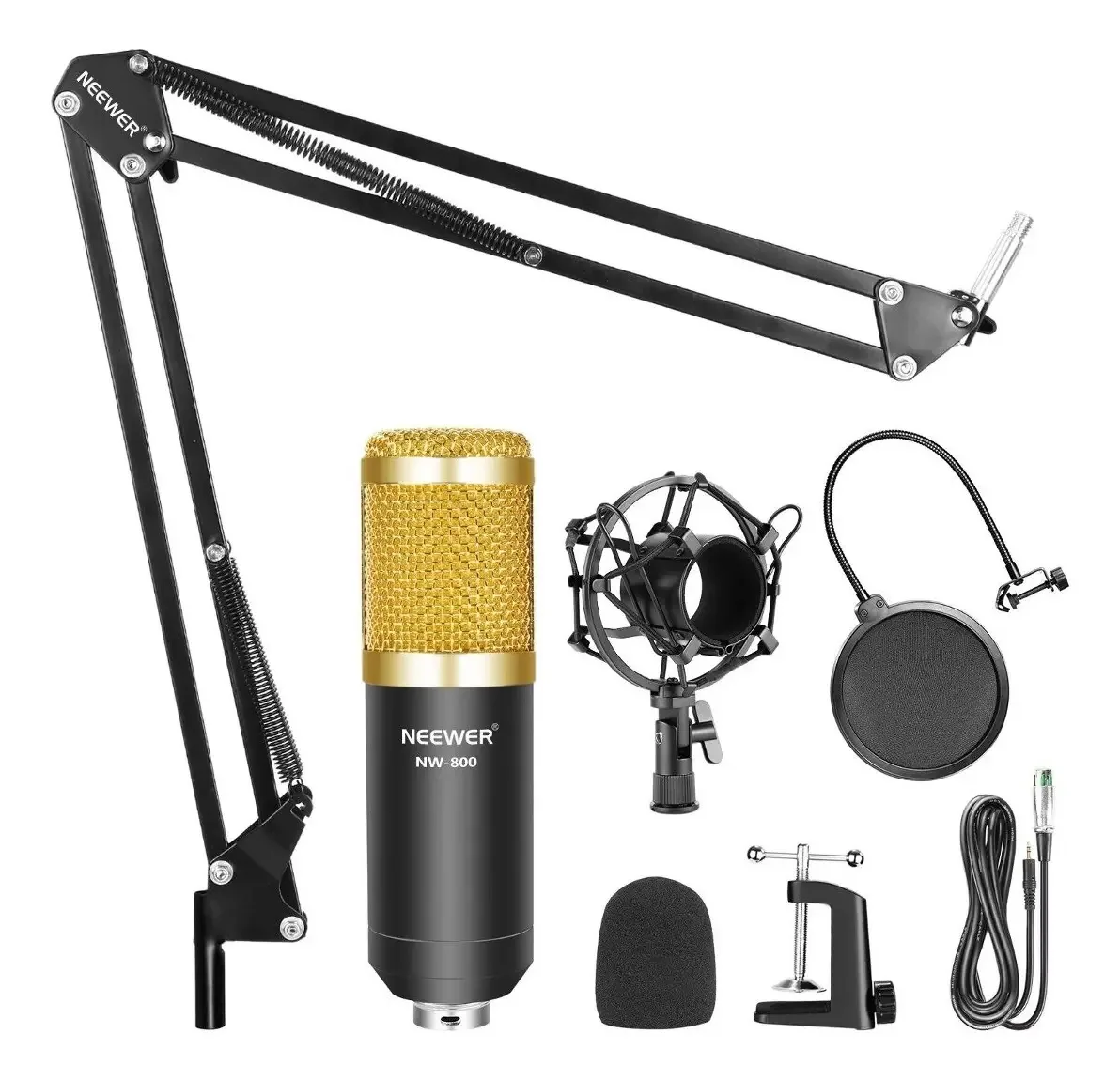 Kit de gravação de estúdio Neewer Nw-700, cor dourada
